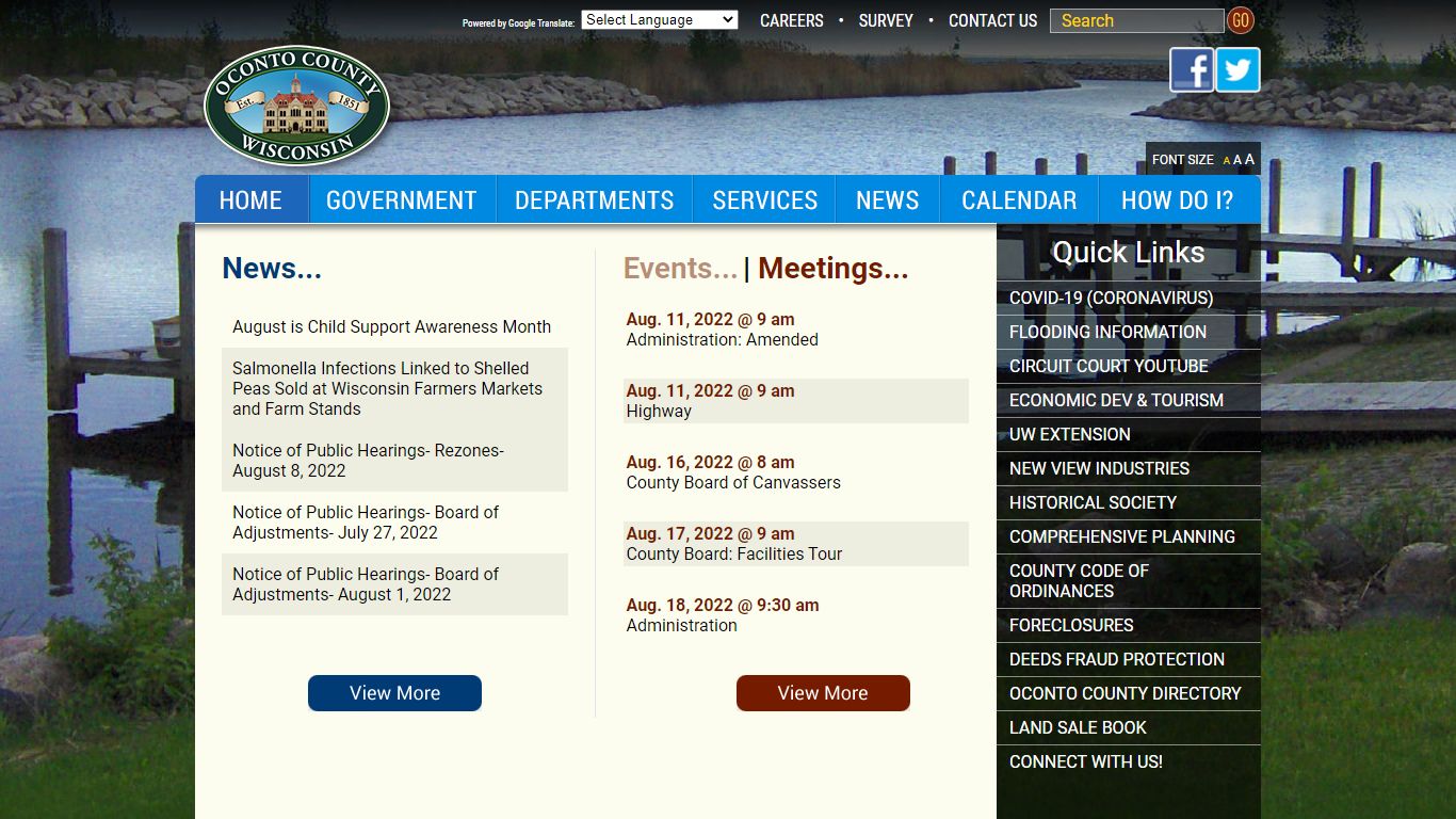 The Official Oconto County Government Web Site
