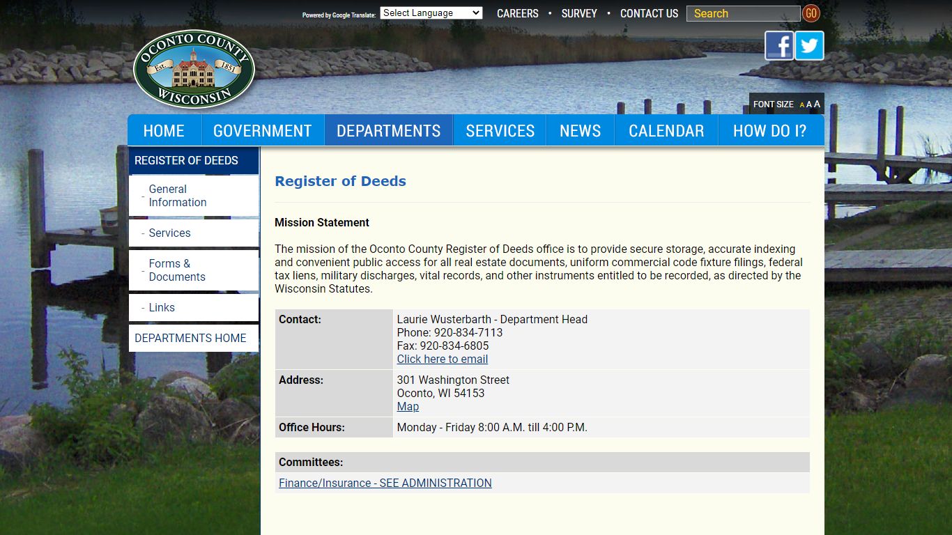 Oconto County » Departments » Register of Deeds » General ...